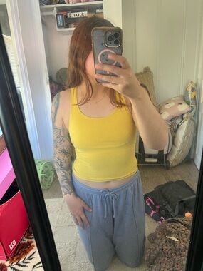 Jacques Moret Bright Yellow Ribbed Tank Top